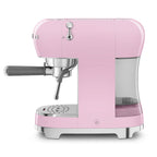 SMEG Manual Espresso Coffee Machine with Milk Frother (Pink)
