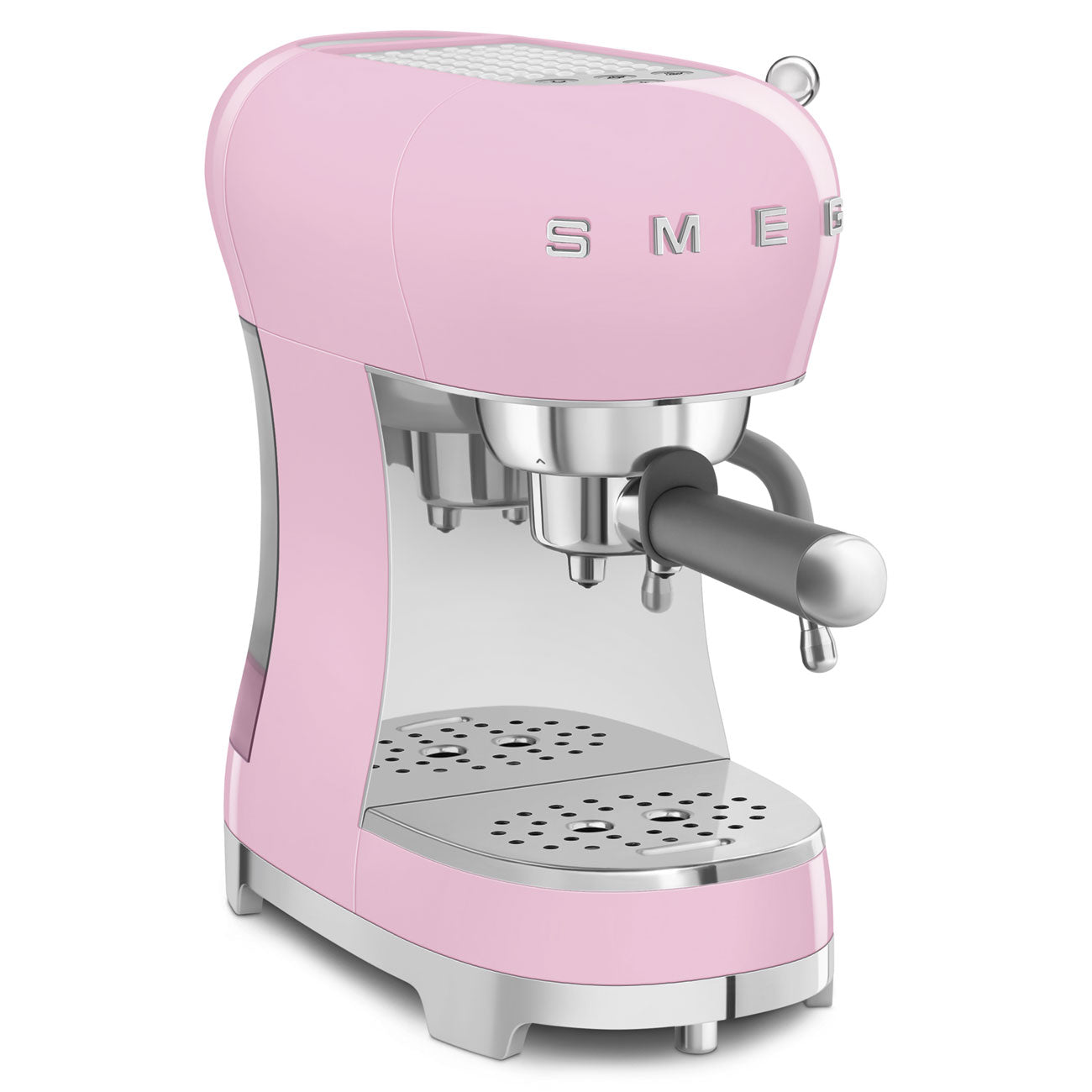 SMEG Manual Espresso Coffee Machine with Milk Frother (Pink)