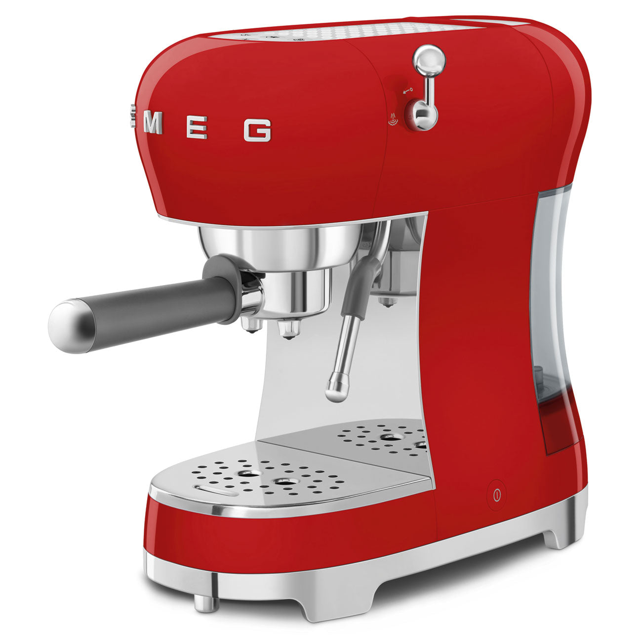SMEG Manual Espresso Coffee Machine with Milk Frother (Red)