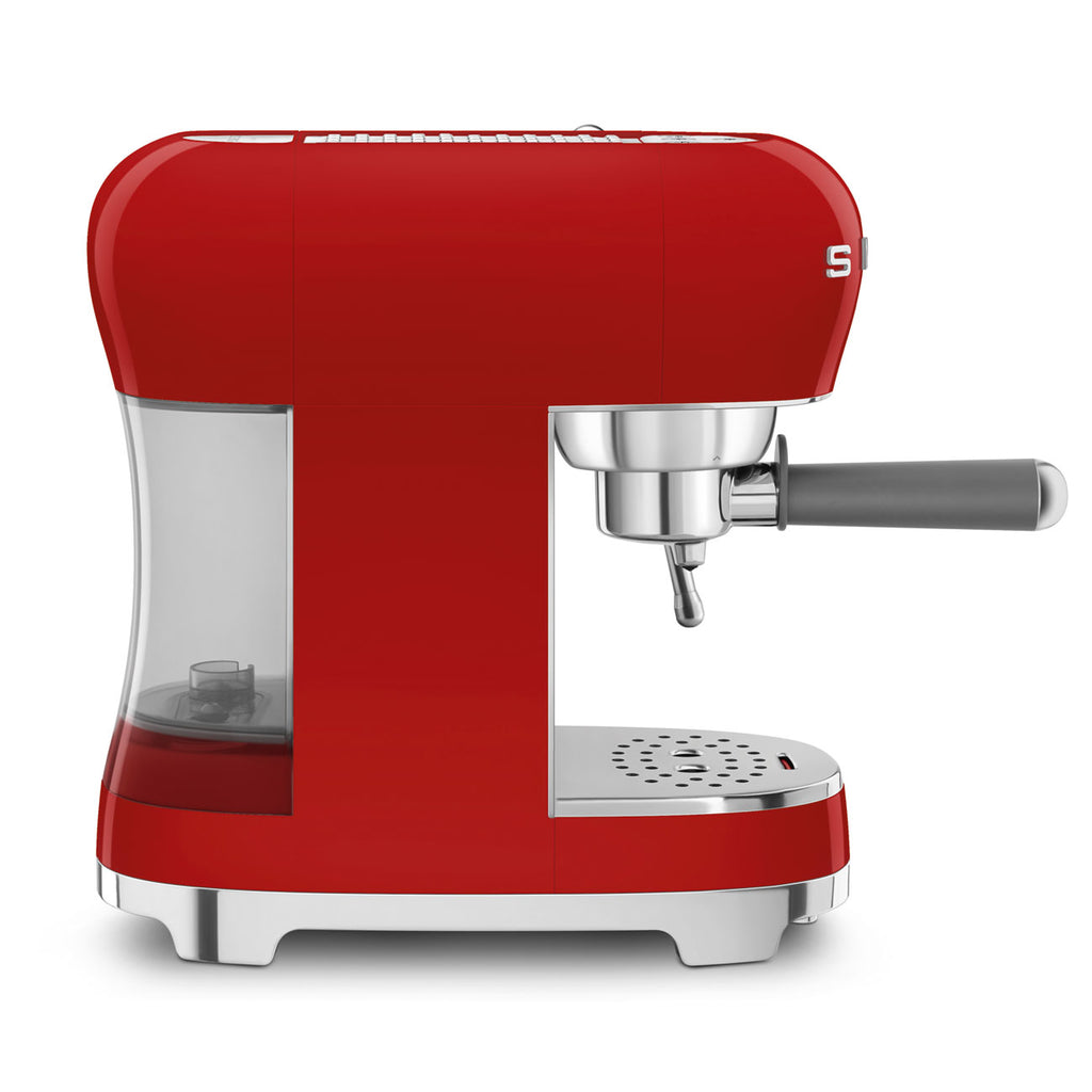 SMEG Manual Espresso Coffee Machine with Milk Frother (Red)