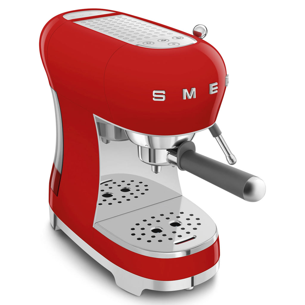 SMEG Manual Espresso Coffee Machine with Milk Frother (Red)