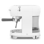 SMEG Manual Espresso Coffee Machine with Milk Frother (White)