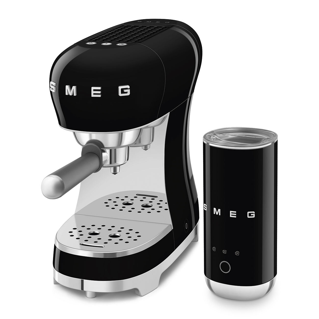 SMEG Barista Bundle - Espresso Machine + Milk Frother (Black)