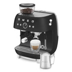 SMEG Manual Espresso Coffee Machine with Grinder (Black Matte)