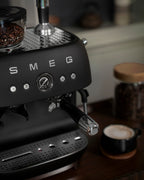 SMEG Manual Espresso Coffee Machine with Grinder (Black Matte)