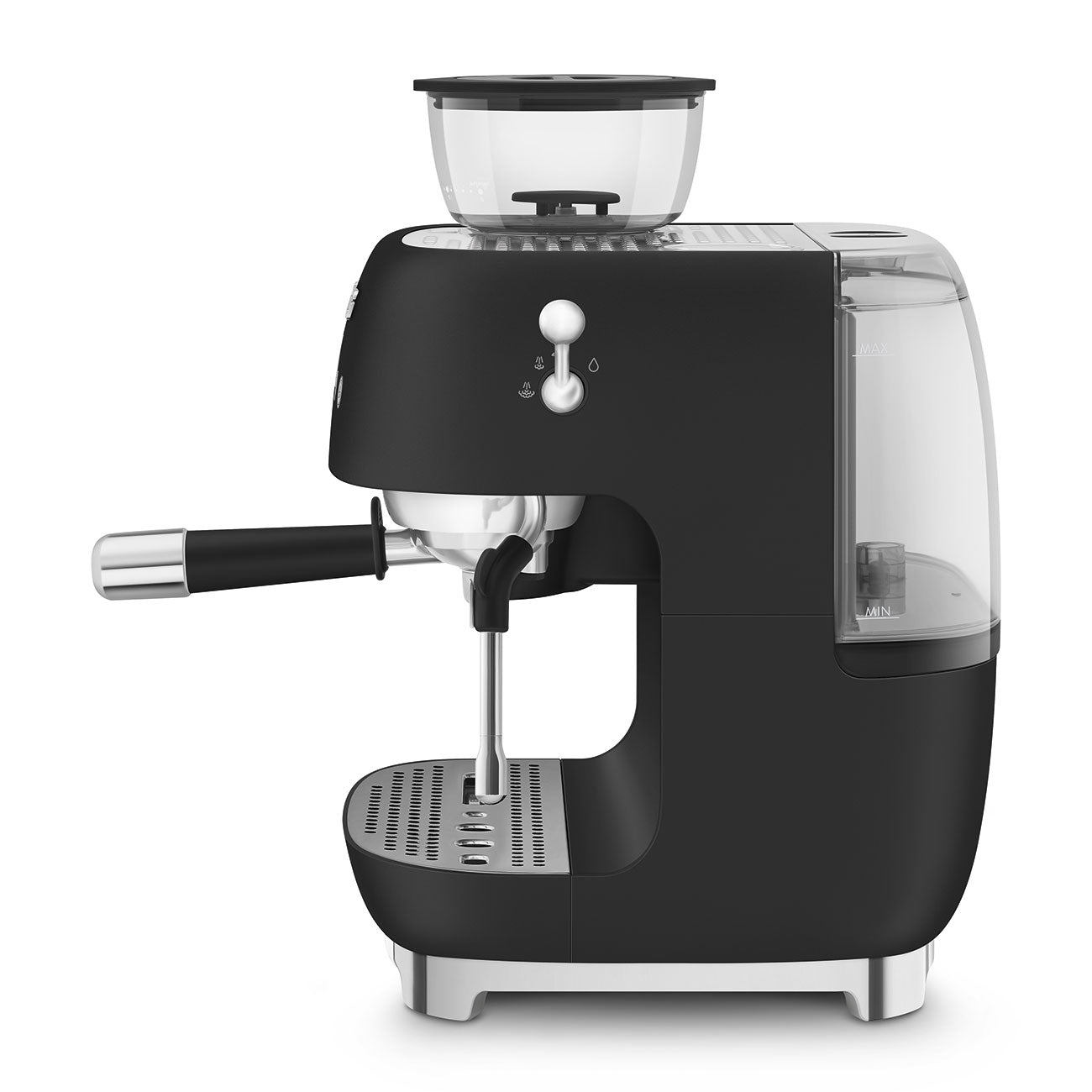 SMEG Manual Espresso Coffee Machine with Grinder (Black Matte)