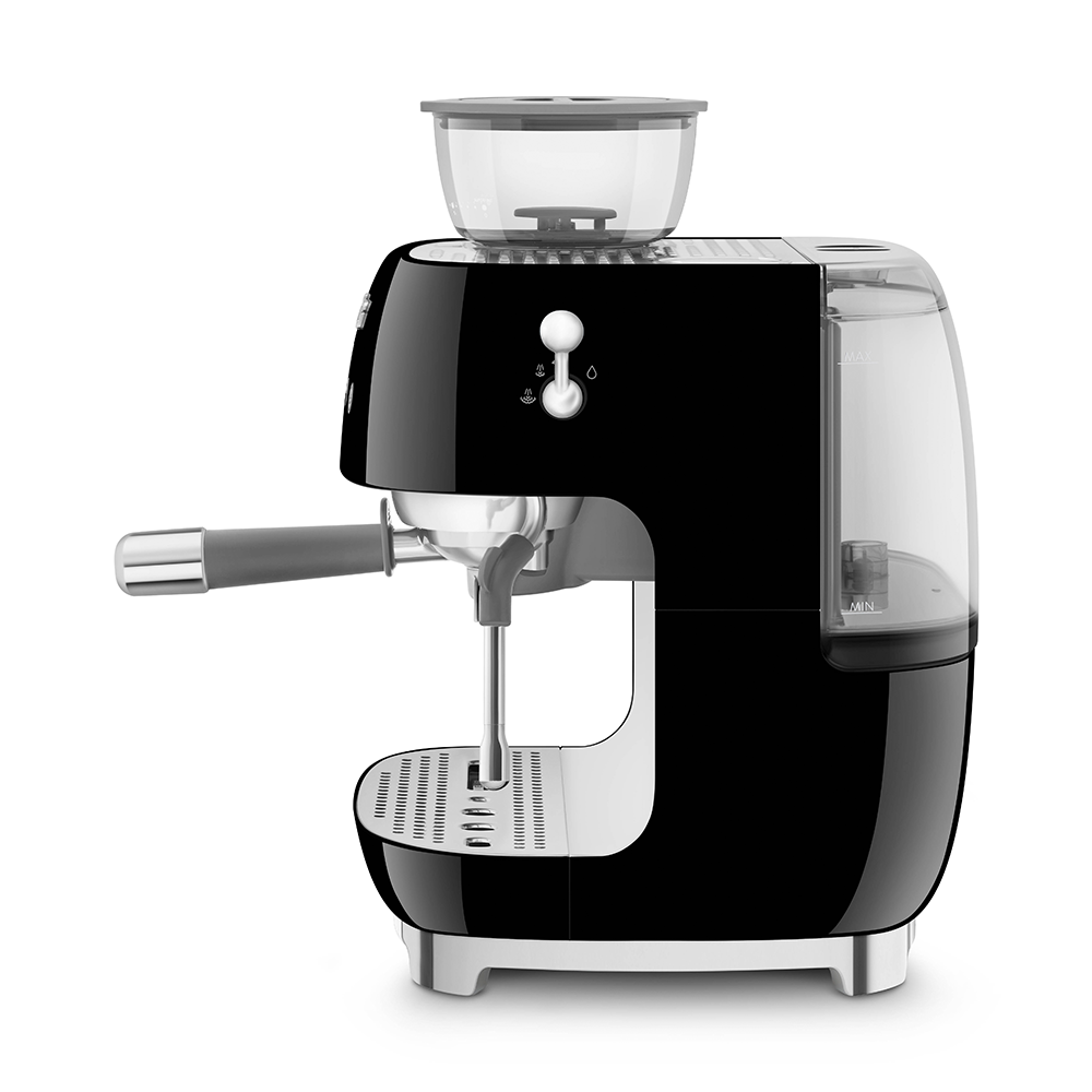 SMEG Manual Espresso Coffee Machine with Grinder (Black)