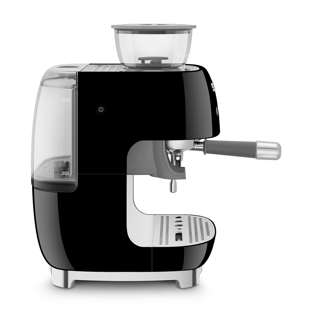 SMEG Manual Espresso Coffee Machine with Grinder (Black)