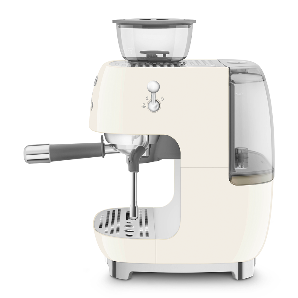 Manual Espresso Coffee Machine with Coffee Grinder - Cream