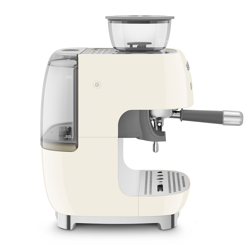 Manual Espresso Coffee Machine with Coffee Grinder - Cream