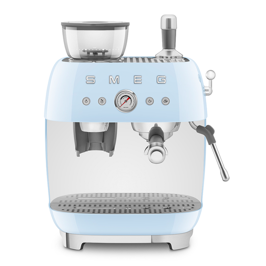 Manual Espresso Coffee Machine with Coffee Grinder - Pastel Blue