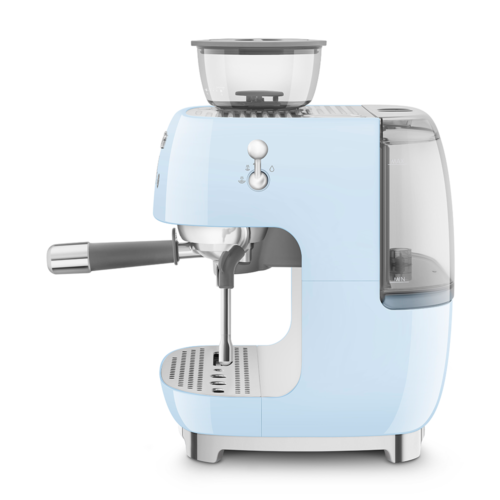 SMEG Manual Espresso Coffee Machine with Grinder (Pastel Blue)