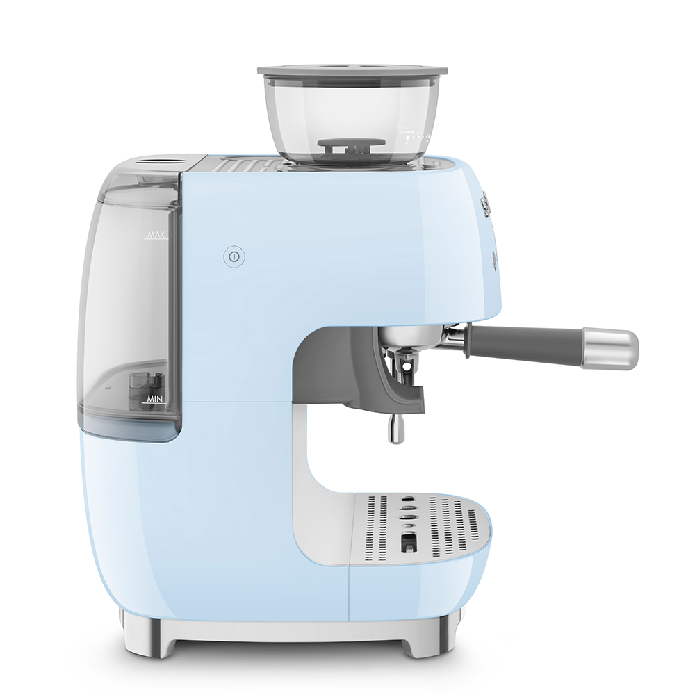 SMEG Manual Espresso Coffee Machine with Grinder (Pastel Blue)