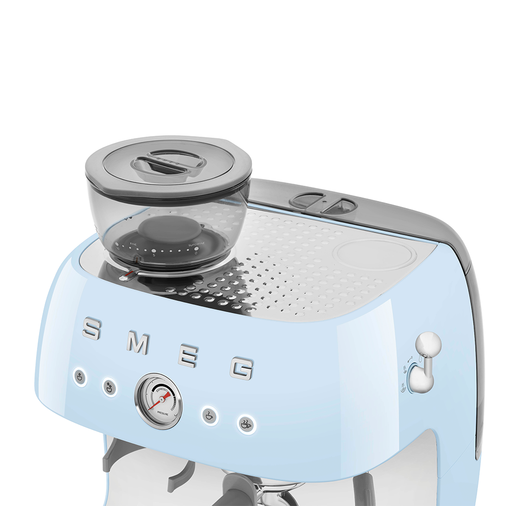 Manual Espresso Coffee Machine with Coffee Grinder - Pastel Blue