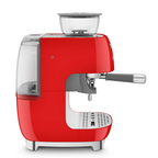 SMEG Manual Espresso Coffee Machine with Grinder (Red)