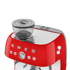 SMEG Manual Espresso Coffee Machine with Grinder (Red)