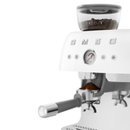 SMEG Manual Espresso Coffee Machine with Grinder (White)
