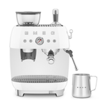 SMEG Manual Espresso Coffee Machine with Grinder (White)