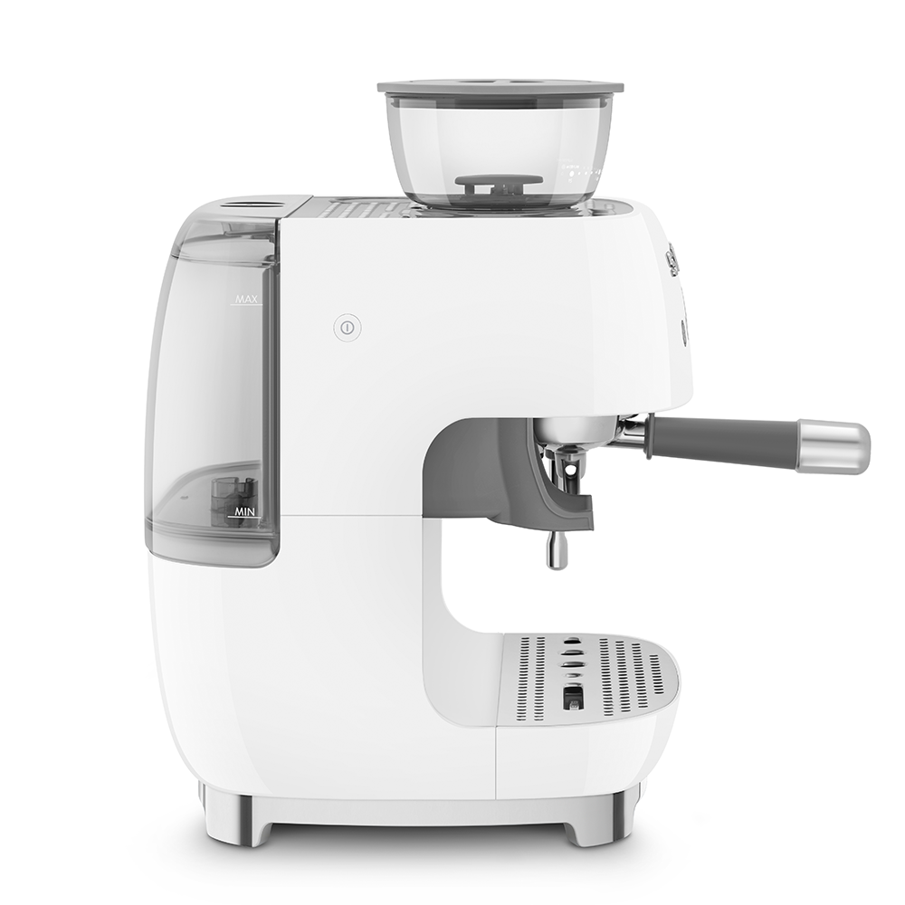 SMEG Manual Espresso Coffee Machine with Grinder (White)