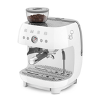 SMEG Manual Espresso Coffee Machine with Grinder (White)