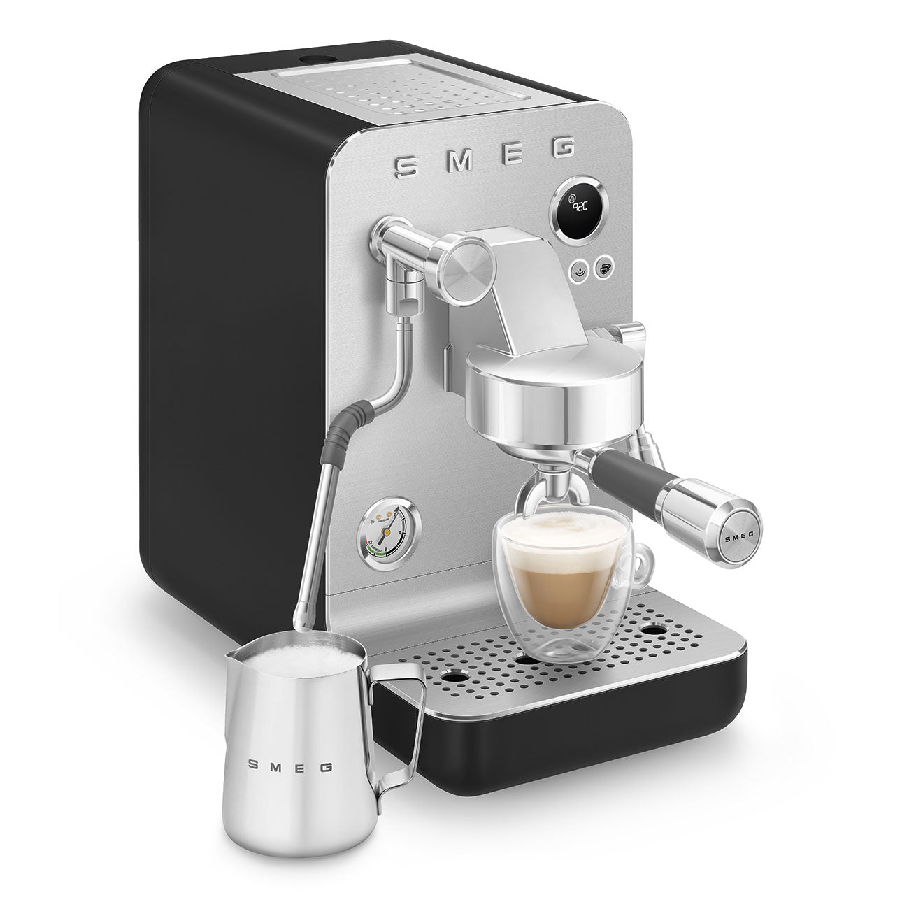 SMEG Mini Pro Manual Espresso Coffee Machine (Black Matte)