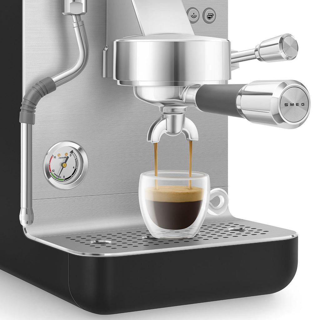 SMEG Mini Pro Manual Espresso Coffee Machine (Black Matte)