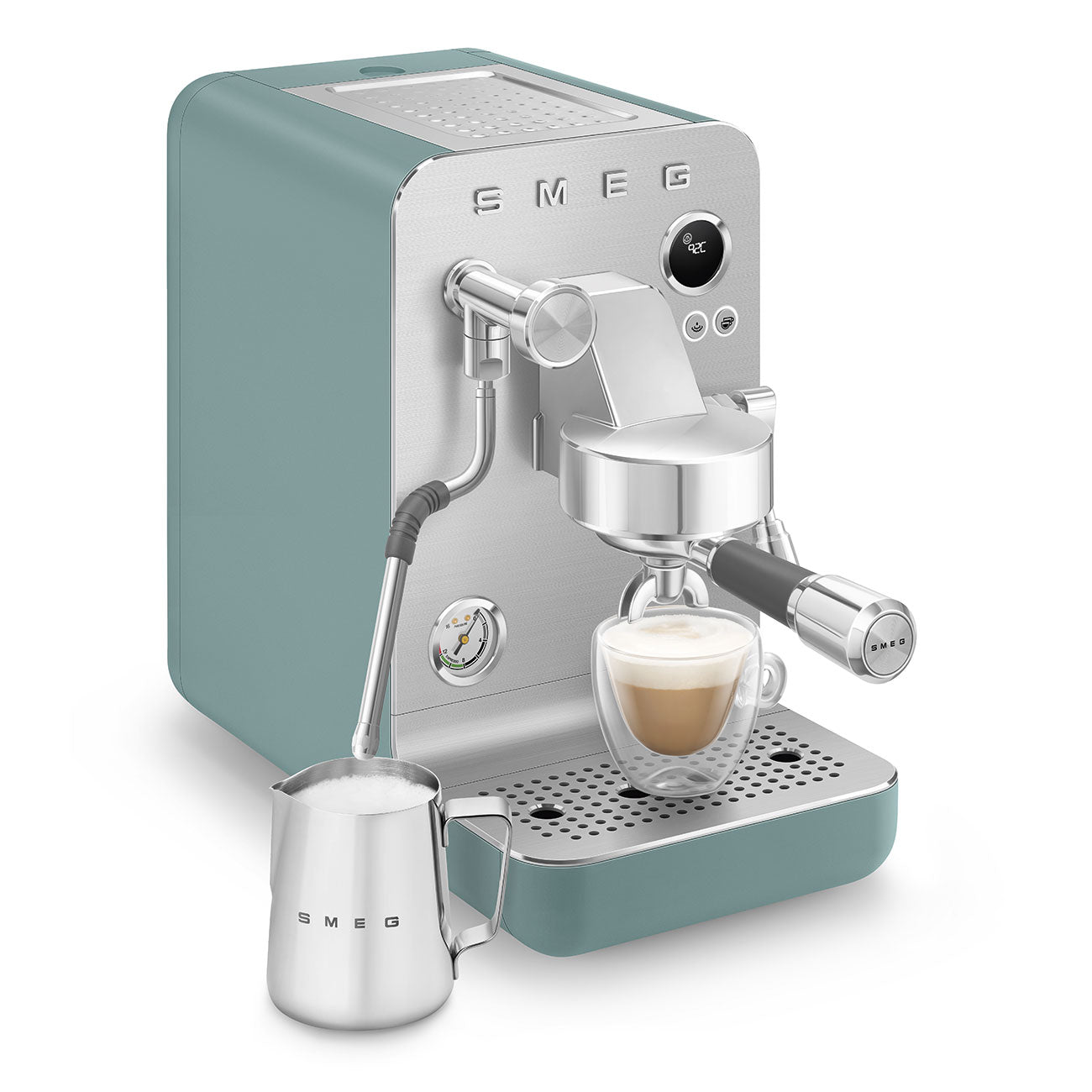 Automatic Mini-pro Espresso Machine with Steam Wand - Matte Emerald Green