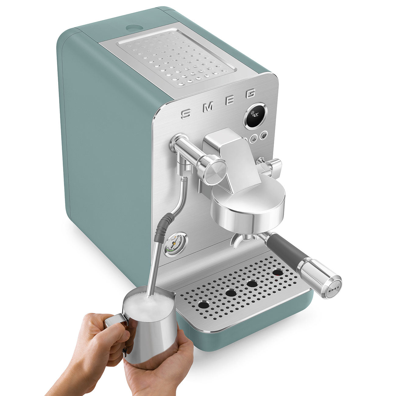 Automatic Mini-pro Espresso Machine with Steam Wand - Matte Emerald Green