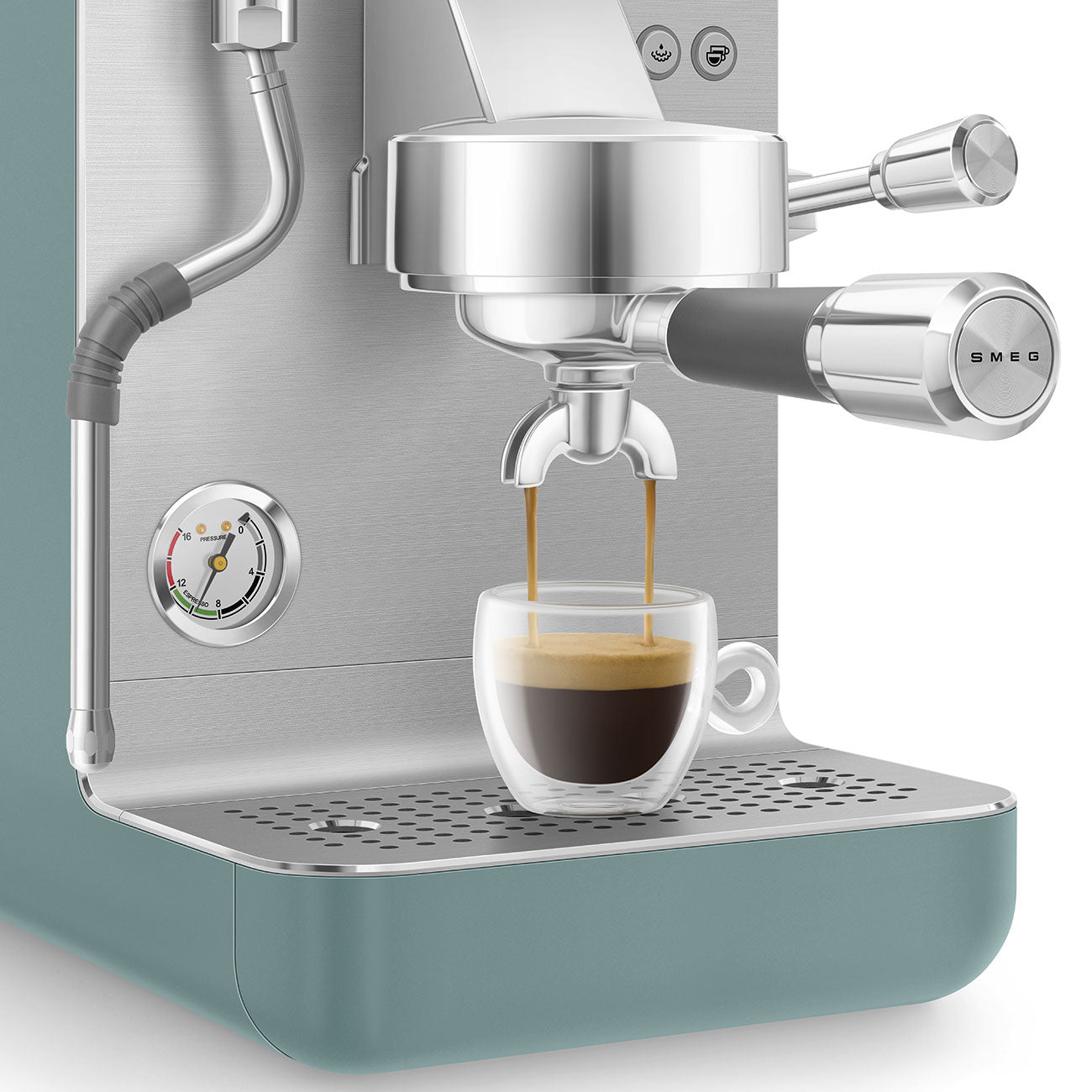 SMEG Mini Pro Manual Espresso Coffee Machine (Emerald Green Matte)