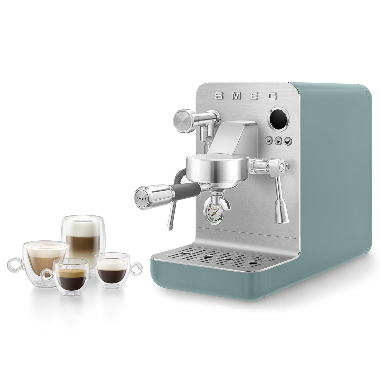 Automatic Mini-pro Espresso Machine with Steam Wand - Matte Emerald Green