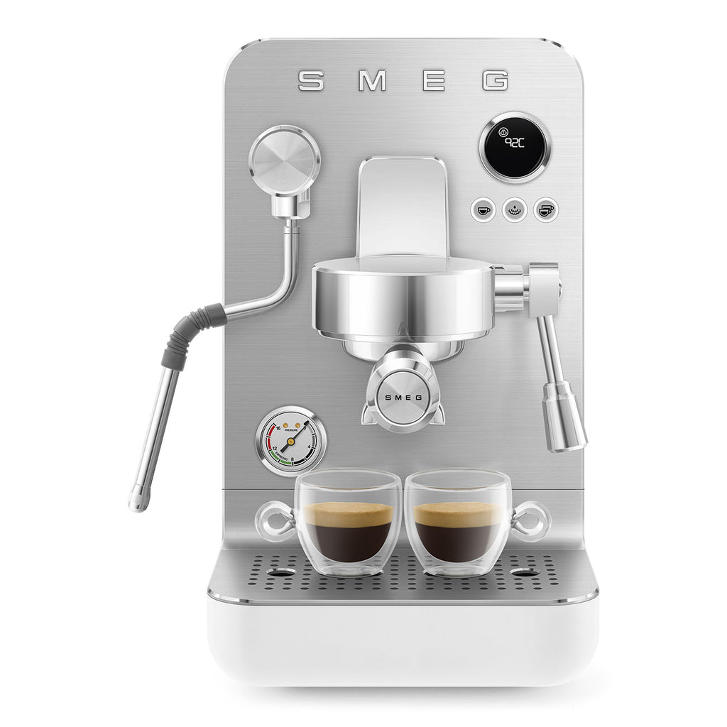 SMEG Mini Pro Manual Espresso Coffee Machine (White Matte)