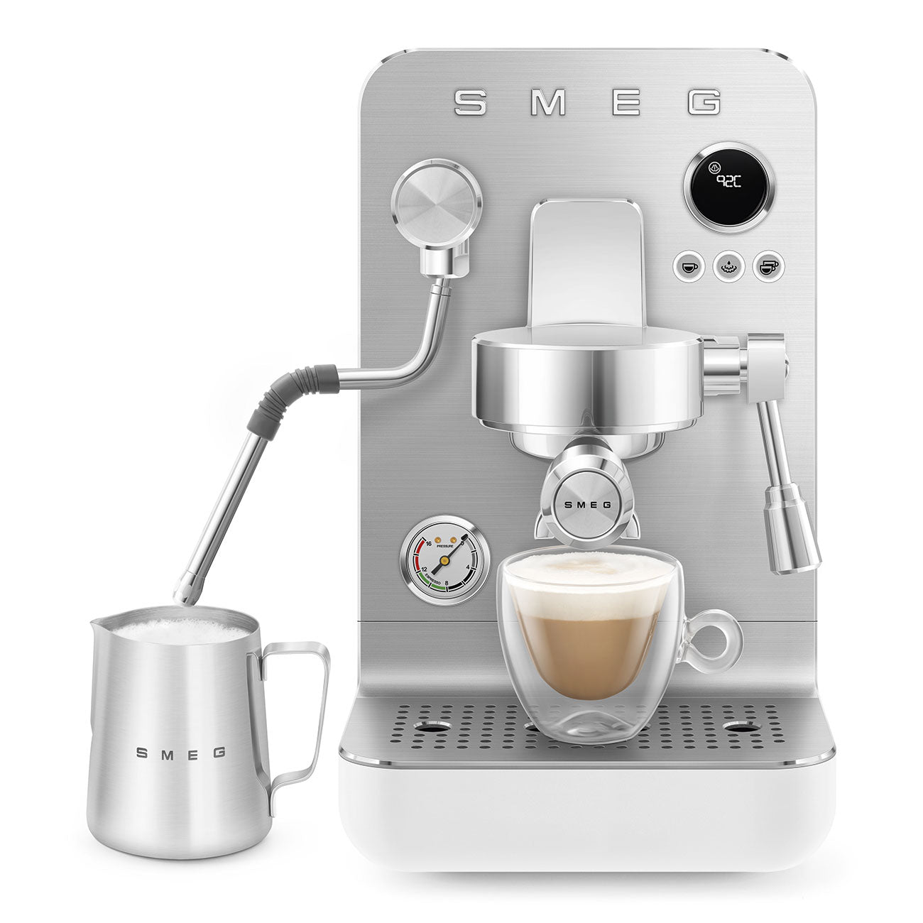 SMEG Mini Pro Manual Espresso Coffee Machine (White Matte)