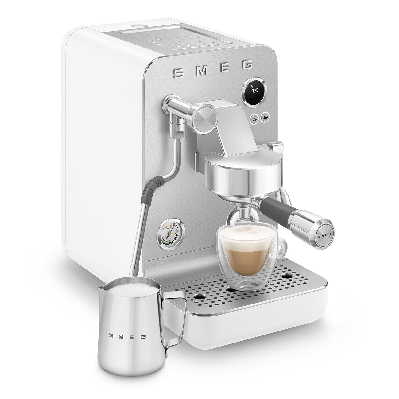 SMEG Mini Pro Manual Espresso Coffee Machine (White Matte)