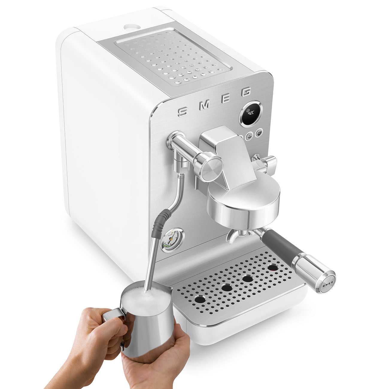 Automatic Mini-pro Espresso Machine with Steam Wand - Matte White