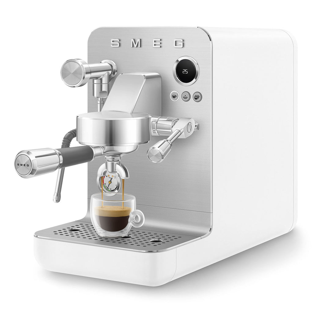 SMEG Mini Pro Manual Espresso Coffee Machine (White Matte)