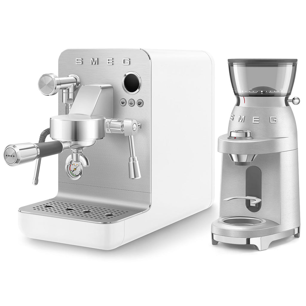 SMEG Mini Pro Manual Espresso Coffee Machine (White Matte)