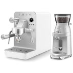 SMEG Mini Pro Manual Espresso Coffee Machine (White Matte)