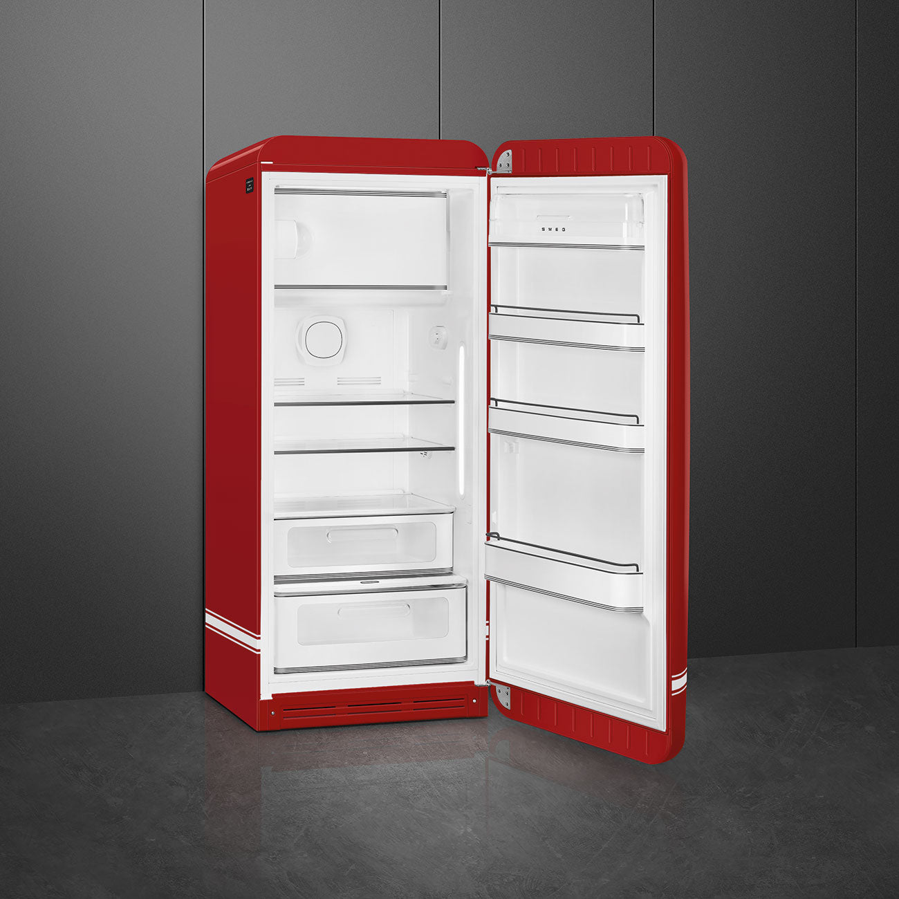 Porsche x SMEG FAB28 Retro Refrigerator Right Hinge 917 Salzburg Limited Edition (Red)