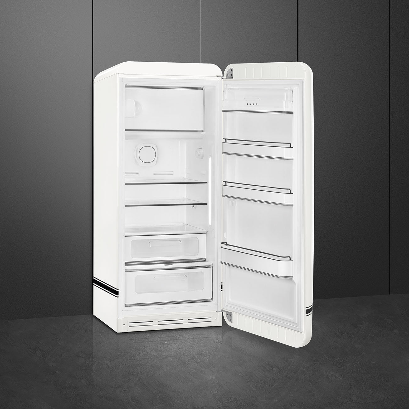Porsche x SMEG FAB28 Retro Refrigerator Right Hinge Carrara Edition (White Metallic)