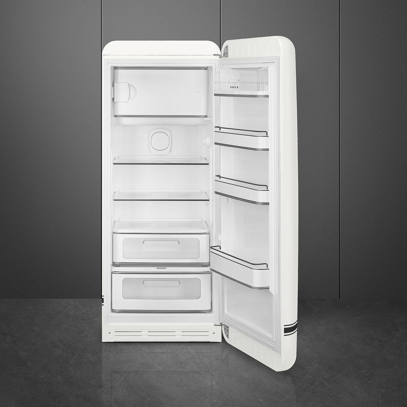 Porsche x SMEG FAB28 Retro Refrigerator Right Hinge Carrara Edition (White Metallic)