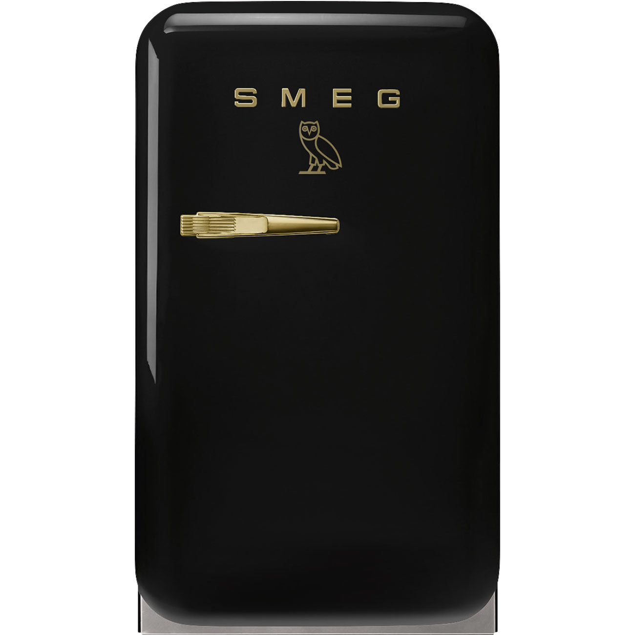 SMEG x OVO FAB5 Retro Mini Fridge Right Hinge (Black with Gold)