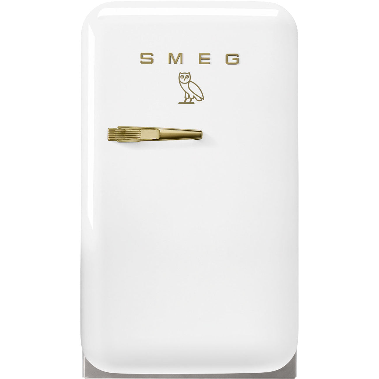 SMEG x OVO FAB5 Retro Mini Fridge Right Hinge (White with Gold)