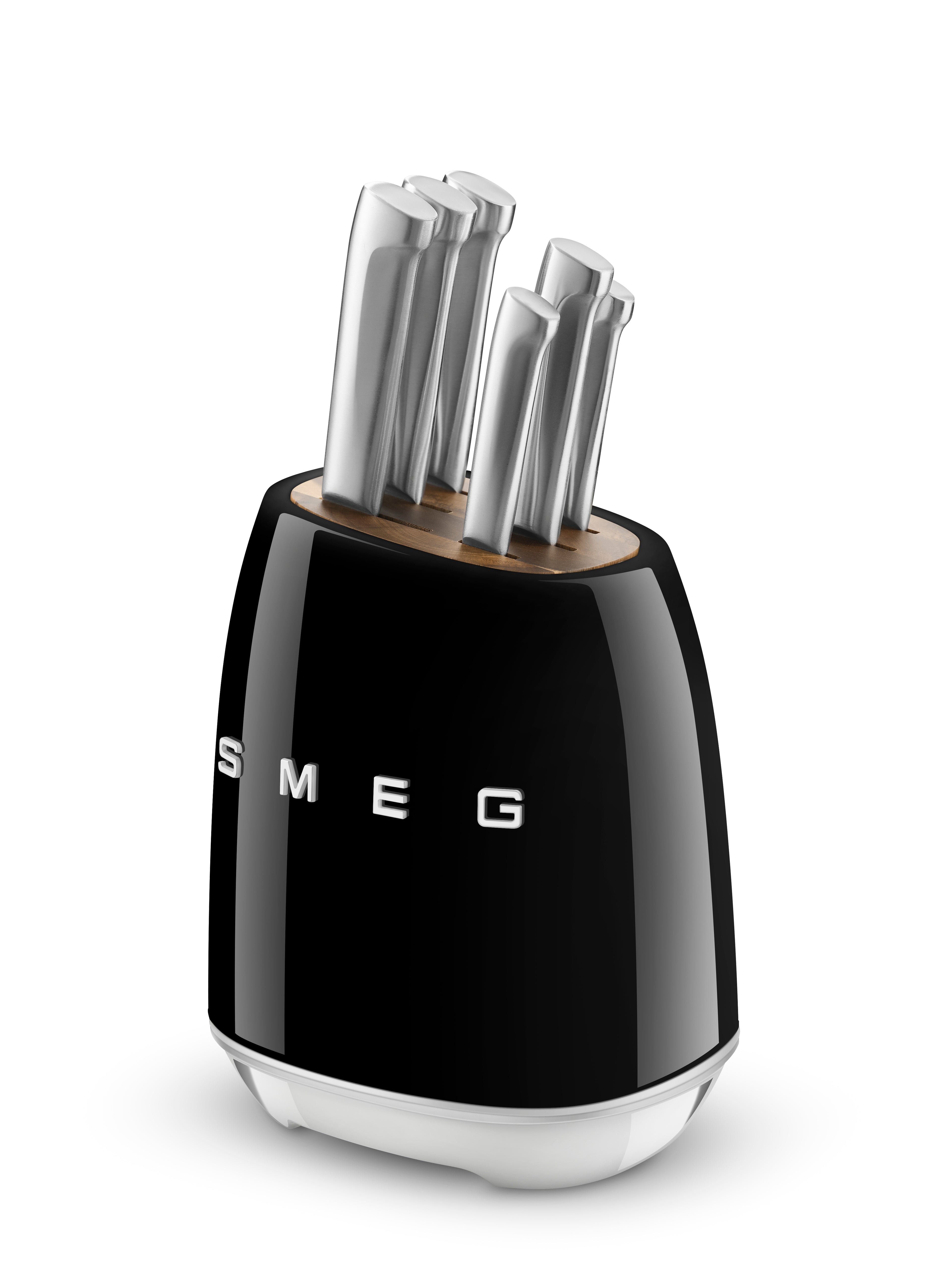 SMEG Knife Block Set with 6 Knives (Black)