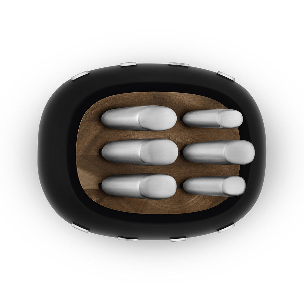 SMEG Knife Block Set with 6 Knives (Black)