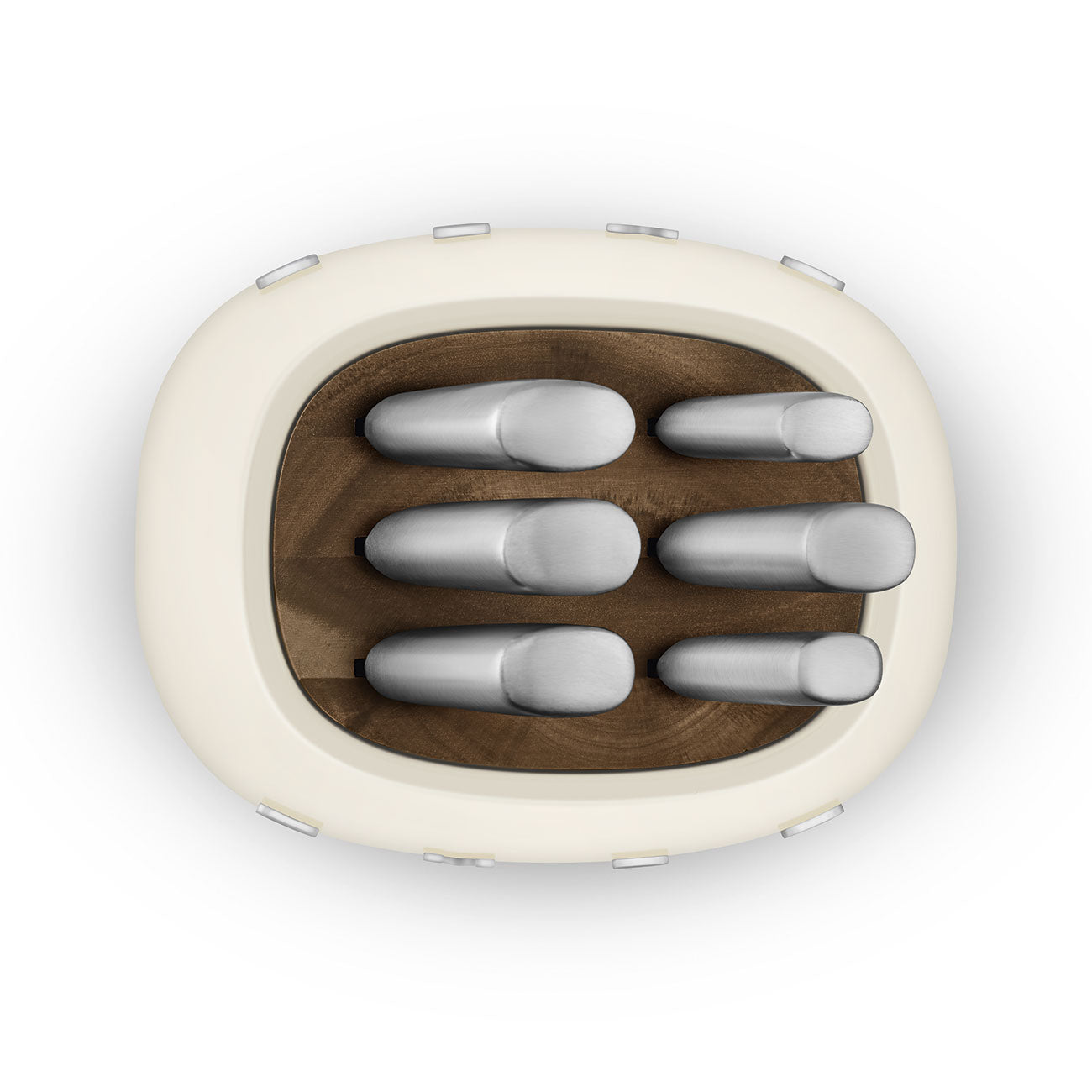 SMEG Knife Block Set with 6 Knives (Cream)