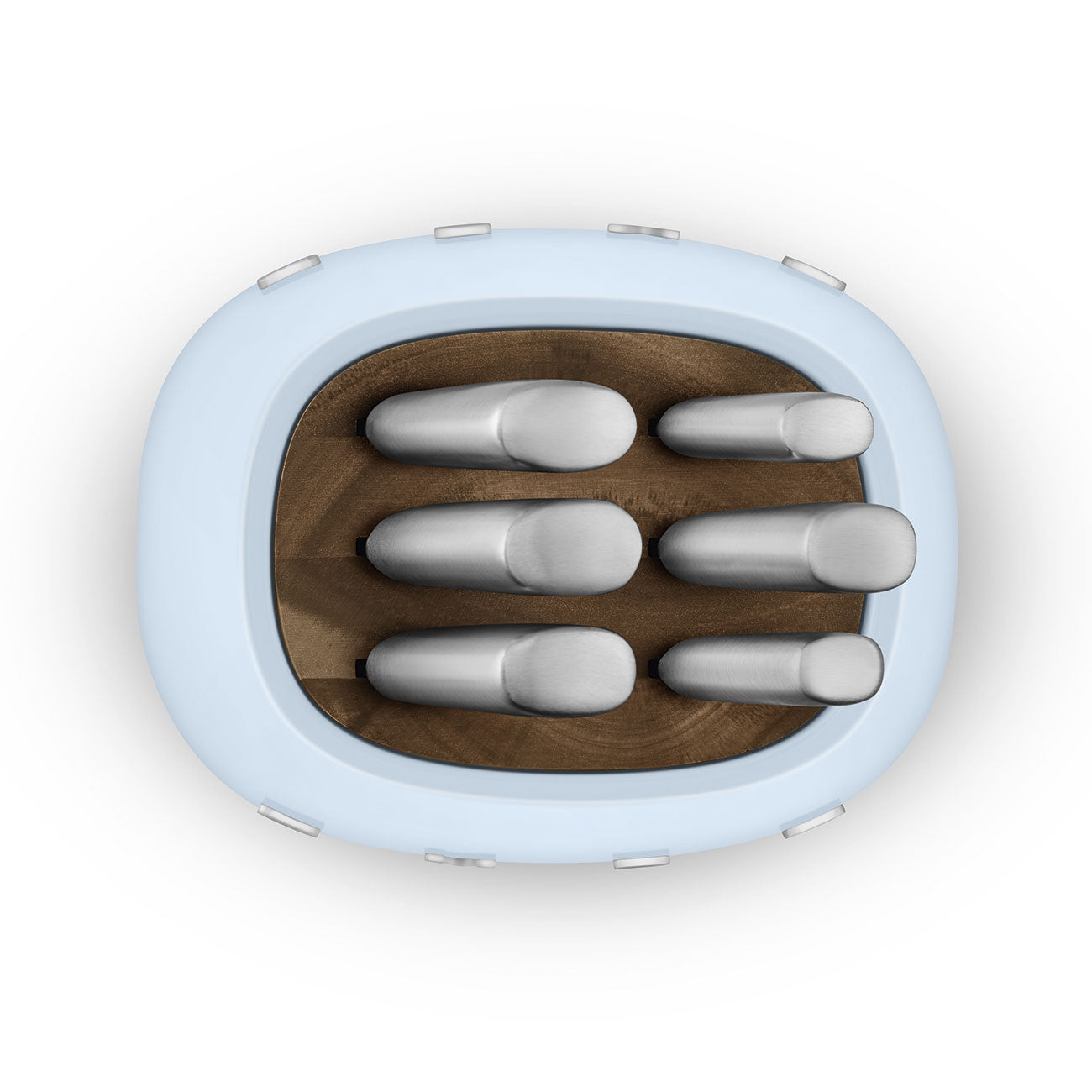 SMEG Knife Block Set with 6 Knives (Pastel Blue)