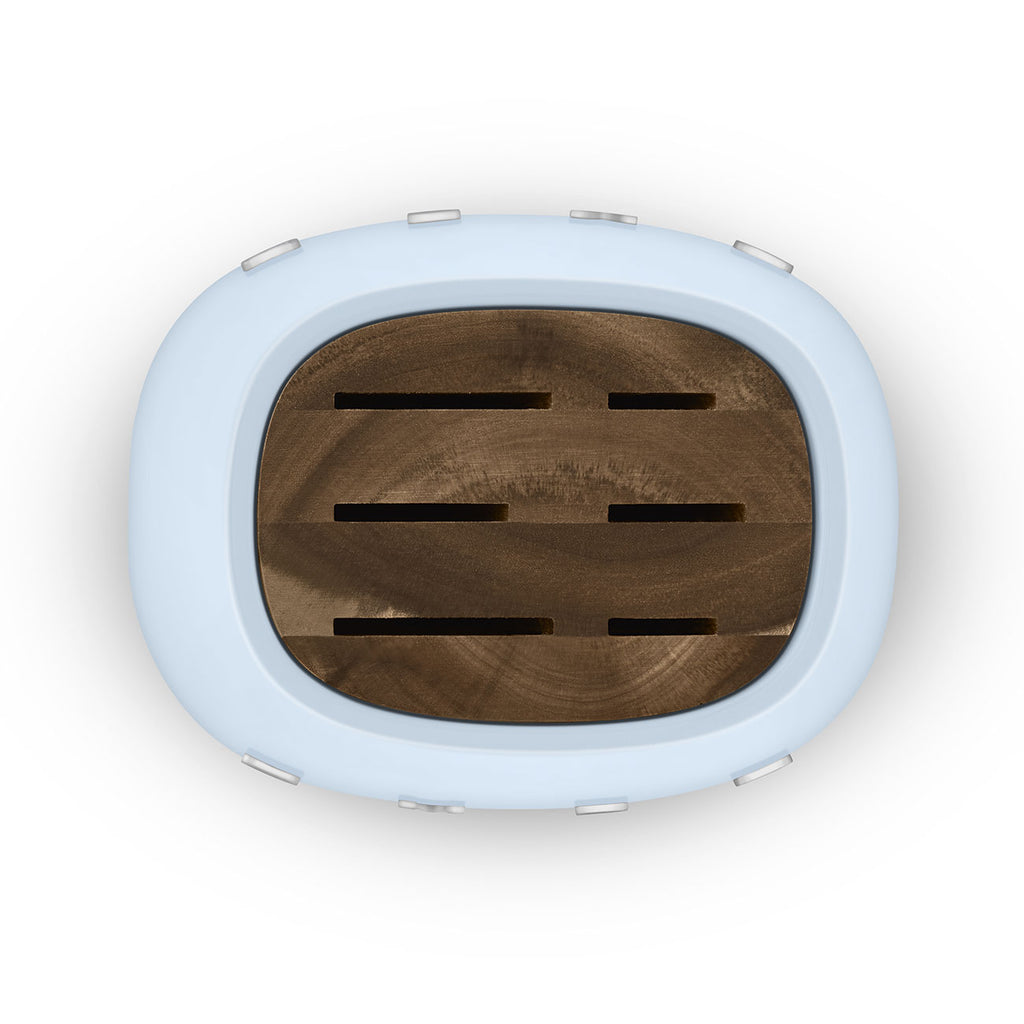 SMEG Knife Block Set with 6 Knives (Pastel Blue)