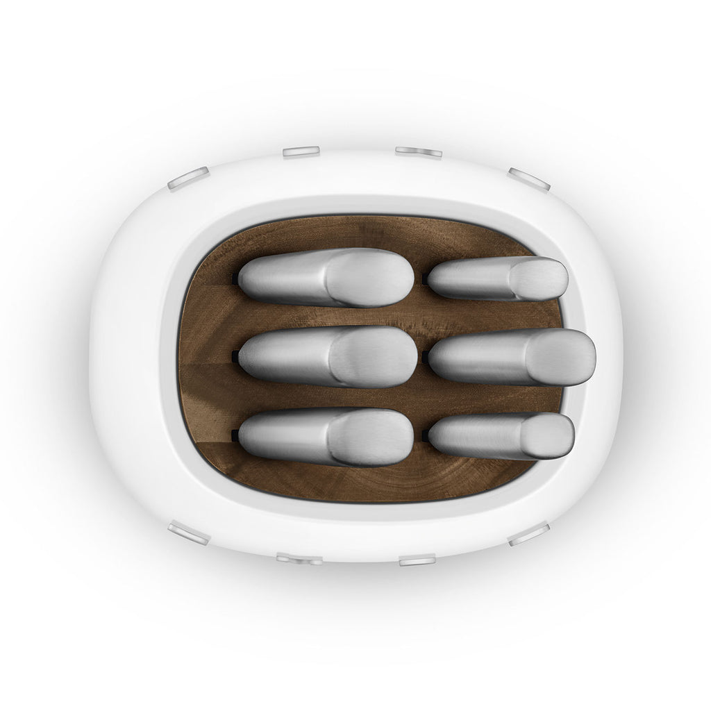 SMEG Knife Block Set with 6 Knives (White)