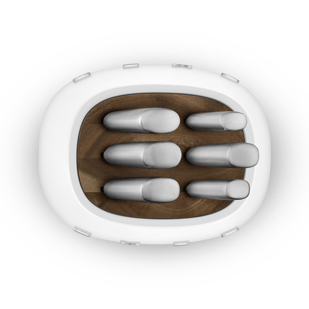 SMEG Knife Block Set with 6 Knives (White)