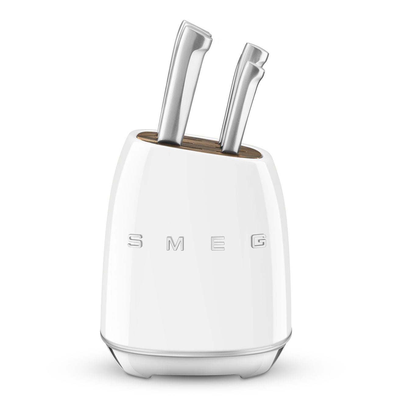 SMEG Knife Block Set with 6 Knives (White)